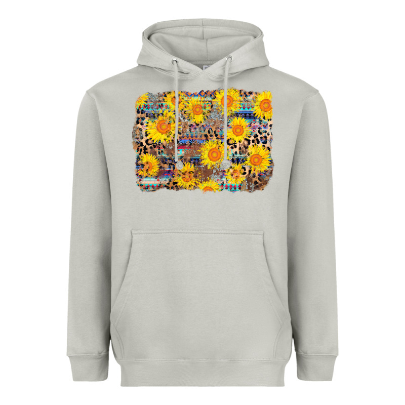 Aztec Sunflower Leopard Background Heavyweight Hoodie by AdoDesignShop | Teevron