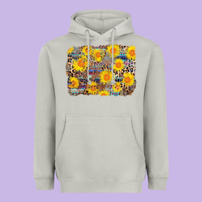 Aztec Sunflower Leopard Background Heavyweight Hoodie Designed By Adodesignshop