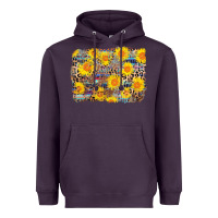 Plum aztec sunflower leopard background Heavyweight Hoodie - AdoDesignShop