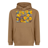 Toasted Coconut aztec sunflower leopard background Heavyweight Hoodie - AdoDesignShop