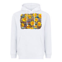 White aztec sunflower leopard background Heavyweight Hoodie - AdoDesignShop
