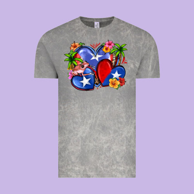 Puerto Rico Hearts Vintage Tee Designed By Zillion Design Studio