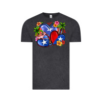 Vintage Black puerto rico hearts Vintage Tee - Zillion Design Studio