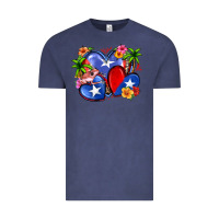 Vintage Denim puerto rico hearts Vintage Tee - Zillion Design Studio