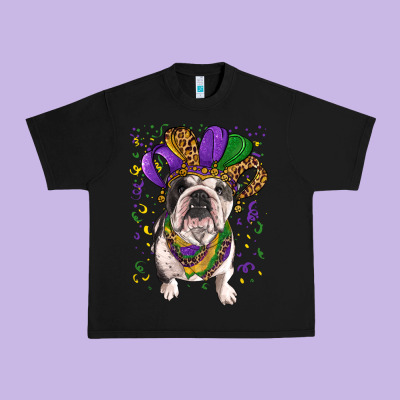 Urban Heavy Tee mardi gras hat  english bulldog