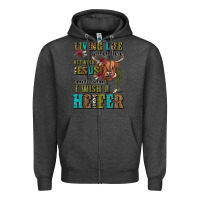 Charcoal Heather living life somewhere between jesus take the wheel Zipper Hoodie - JahusDesignShop