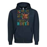 Navy living life somewhere between jesus take the wheel Zipper Hoodie - JahusDesignShop