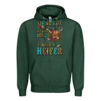 Sports Green living life somewhere between jesus take the wheel Zipper Hoodie - JahusDesignShop