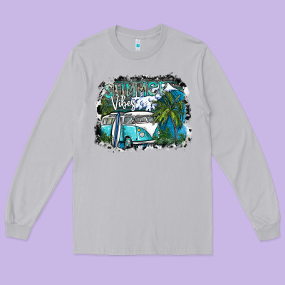 Summer Vibes Long Sleeve Tee Designed By Sublimationcraftshop