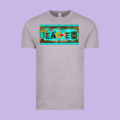 Teacher License Plate Vintage Tee Designed By Barkaloodesign