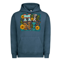 Pigment Midnight Navy western leopard mini Urban Hoodie - LillyAllenDesigns