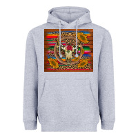 Heather Grey serape sunflowers bull skull background Heavyweight Hoodie - Artiststas