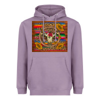 Lavender serape sunflowers bull skull background Heavyweight Hoodie - Artiststas