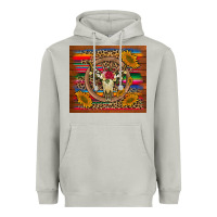 Moon Dust serape sunflowers bull skull background Heavyweight Hoodie - Artiststas