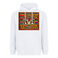 White serape sunflowers bull skull background Heavyweight Hoodie - Artiststas