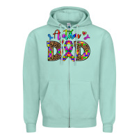 Seafoam rainbow colors autism dad Zipper Hoodie - AdoDesignShop
