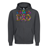 Smoke rainbow colors autism dad Zipper Hoodie - AdoDesignShop