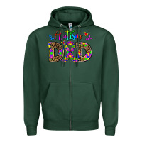 Sports Green rainbow colors autism dad Zipper Hoodie - AdoDesignShop