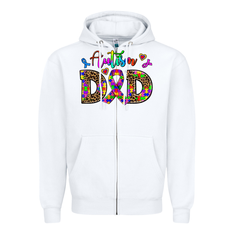 Rainbow Colors Autism Dad Zipper Hoodie by AdoDesignShop | Teevron