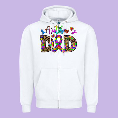 Rainbow Colors Autism Dad Zipper Hoodie Designed By Adodesignshop