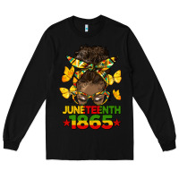 Black juneteenth 1865 afro bun Long Sleeve Tee - HRA Design Shop