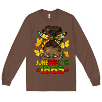 Chestnut juneteenth 1865 afro bun Long Sleeve Tee - HRA Design Shop