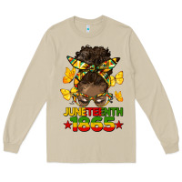 Mushroom juneteenth 1865 afro bun Long Sleeve Tee - HRA Design Shop