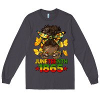 Smoke juneteenth 1865 afro bun Long Sleeve Tee - HRA Design Shop