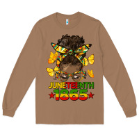Toasted Coconut juneteenth 1865 afro bun Long Sleeve Tee - HRA Design Shop