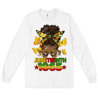 White juneteenth 1865 afro bun Long Sleeve Tee - HRA Design Shop