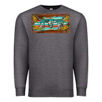 Charcoal Heather western howdy cowgirl leopard serape   license plate template Premium Sweatshirt - BarkalooDesign
