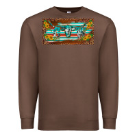 Chestnut western howdy cowgirl leopard serape   license plate template Premium Sweatshirt - BarkalooDesign