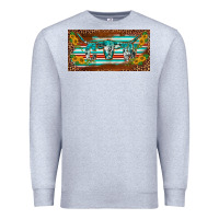 Heather Grey western howdy cowgirl leopard serape   license plate template Premium Sweatshirt - BarkalooDesign