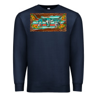 Navy western howdy cowgirl leopard serape   license plate template Premium Sweatshirt - BarkalooDesign