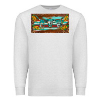 Oatmeal Heather western howdy cowgirl leopard serape   license plate template Premium Sweatshirt - BarkalooDesign