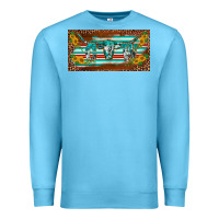 Ocean Blue western howdy cowgirl leopard serape   license plate template Premium Sweatshirt - BarkalooDesign