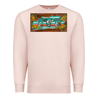 Pale Pink western howdy cowgirl leopard serape   license plate template Premium Sweatshirt - BarkalooDesign