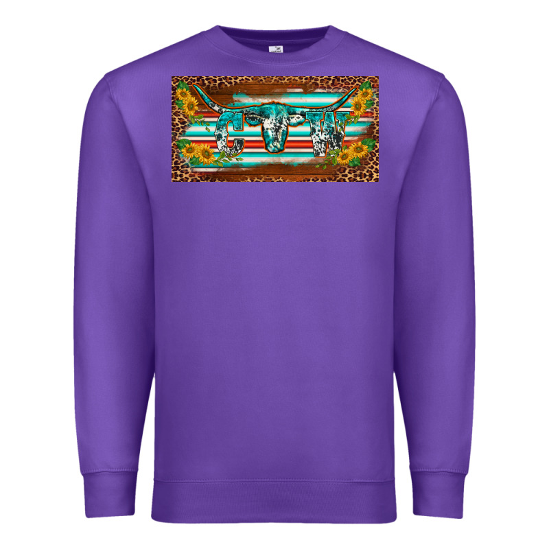 Western Howdy Cowgirl Leopard Serape   License Plate Template Premium Sweatshirt by BarkalooDesign | Teevron