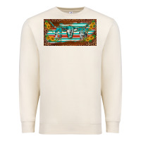 Sandshell western howdy cowgirl leopard serape   license plate template Premium Sweatshirt - BarkalooDesign
