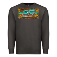 Smoke western howdy cowgirl leopard serape   license plate template Premium Sweatshirt - BarkalooDesign