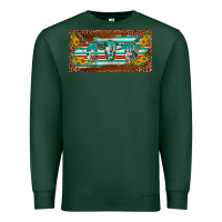 Sports Green western howdy cowgirl leopard serape   license plate template Premium Sweatshirt - BarkalooDesign