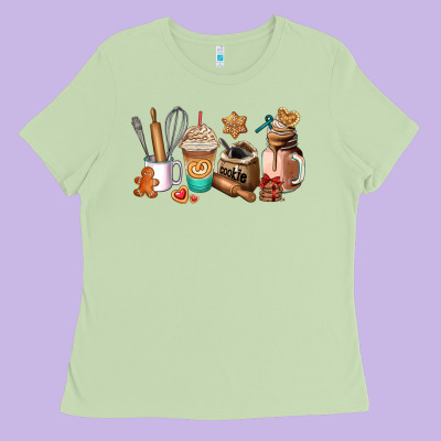 Cookie Coffee Cup Ladies Tee Designed By Adodesignshop