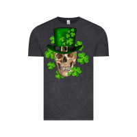 Vintage Black st. patrick's day skull Vintage Tee - RanaPortraitStore