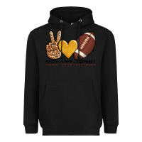 Black peace love football Heavyweight Hoodie - AdoDesignShop