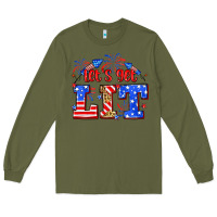Army Green Let's get lit 4th of July Long Sleeve Tee - Neo Western