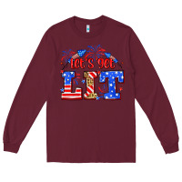 Burgundy Let's get lit 4th of July Long Sleeve Tee - Neo Western