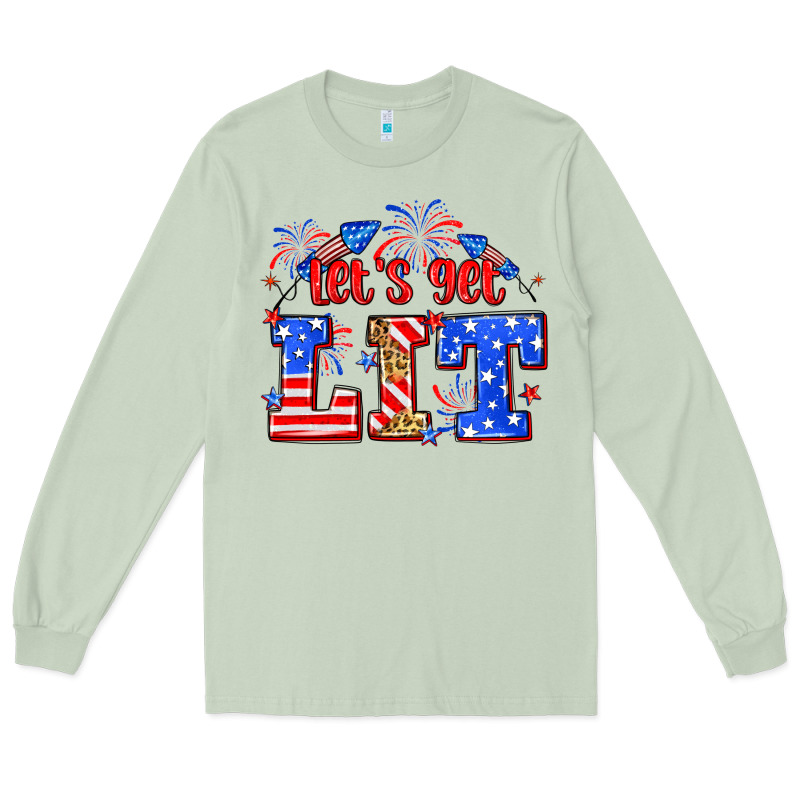 Let's Get Lit 4th Of July Long Sleeve Tee by Neo Western | Teevron