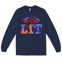 Navy Let's get lit 4th of July Long Sleeve Tee - Neo Western