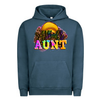 Pigment Midnight Navy softball aunt Urban Hoodie - LillyAllenDesigns