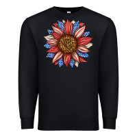 Black American Flag Sunflower Premium Sweatshirt - LillyAllenDesigns